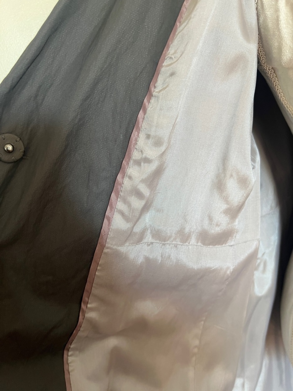 LOFT Charcoal Grey Metallic Trench Coat | Size 14 Gently Used - Picture 8 of 10